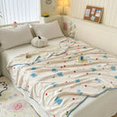 GobekUsa Cozy Milk Velvet Blanket: Cute Pattern, Warm, Multi-Functional Sofa & Travel Shawl