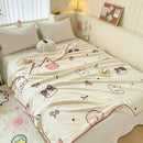 GobekUsa Cozy Milk Velvet Blanket: Cute Pattern, Warm, Multi-Functional Sofa & Travel Shawl