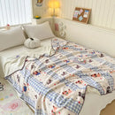 GobekUsa Cozy Milk Velvet Blanket: Cute Pattern, Warm, Multi-Functional Sofa & Travel Shawl