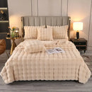 GobekUsa Bubble Rabbit Velvet Blanket: Soft Plush Sofa Cover for All Seasons