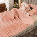 GobekUsa Bubble Rabbit Velvet Blanket: Soft Plush Sofa Cover for All Seasons
