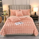 GobekUsa Bubble Rabbit Velvet Blanket: Soft Plush Sofa Cover for All Seasons