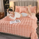 GobekUsa Bubble Rabbit Velvet Blanket: Soft Plush Sofa Cover for All Seasons