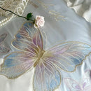 GobekUsa French Lace Butterfly Embroidery Bedding Set in 100S Egyptian Cotton