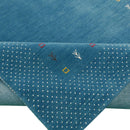 Light Blue Contemporary Gabbeh Border Design Hand Loomed Artisanal Wool Area Rug by The Rug Decor