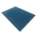 Light Blue Contemporary Gabbeh Border Design Hand Loomed Wool Area Rug