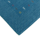 Light Blue Contemporary Gabbeh Border Design Hand Loomed Artisanal Wool Area Rug by The Rug Decor