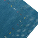 Light Blue Contemporary Gabbeh Border Design Hand Loomed Artisanal Wool Area Rug by The Rug Decor
