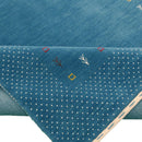 Light Blue Contemporary Gabbeh Border Design Hand Loomed Wool Area Rug