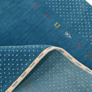 Light Blue Contemporary Gabbeh Border Design Hand Loomed Wool Area Rug