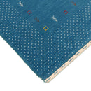 Light Blue Contemporary Gabbeh Border Design Hand Loomed Wool Area Rug