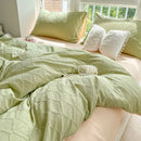 GobekUsa Diamond Grid Jacquard Bedding Sets: Cooling, Soft Duvet Cover for Summer & Autumn