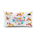 Light blue dinosaur animal happy birthday pillowcase bedroom decor by Decorbites