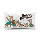 Light blue dinosaur animal happy birthday pillowcase bedroom decor by Decorbites