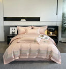 GobekUsa 100s Egyptian Cotton Embroidery King Queen Bedding Set with Duvet Cover