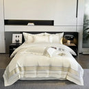 GobekUsa 100s Egyptian Cotton Embroidery King Queen Bedding Set with Duvet Cover