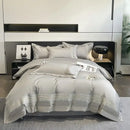 GobekUsa 100s Egyptian Cotton Embroidery King Queen Bedding Set with Duvet Cover
