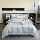 GobekUsa 100s Egyptian Cotton Embroidery King Queen Bedding Set with Duvet Cover