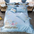 GobekUsa 200S Cotton Embroidery Bedding Set - Queen King Linens - Duvet Cover Sheets