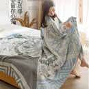 GobekUsa Cotton Gauze Summer Blanket, Soft Breathable Single Double Bed Nap Blanket