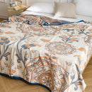 GobekUsa Cotton Gauze Summer Blanket, Soft Breathable Single Double Bed Nap Blanket