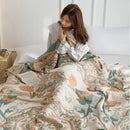 GobekUsa Cotton Gauze Summer Blanket, Soft Breathable Single Double Bed Nap Blanket