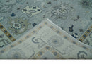 Light Blue Hand Knotted 100% Premium Wool Traditional Oushak Multi Size Area Rug