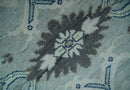 Light Blue Hand Knotted 100% Premium Wool Traditional Oushak Multi Size Area Rug