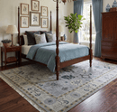 Light Blue Hand Knotted 100% Premium Wool Traditional Oushak Multi Size Area Rug