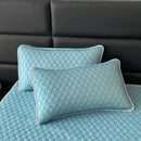 GobekUsa 4mm Latex Filled Bed Mat & Pillowcase Set - Cooling Ice Silk Sleep Mats