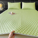 GobekUsa 4mm Latex Filled Bed Mat & Pillowcase Set - Cooling Ice Silk Sleep Mats