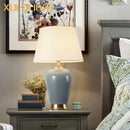 GobekUsa Ice Crack Ceramic Table Lamp for Bedroom and Study