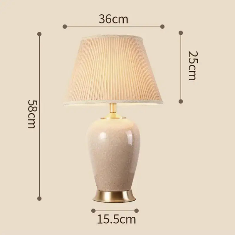 GobekUsa Ice Crack Ceramic Table Lamp for Bedroom and Study, photo 7 of 9