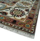 Light Blue, Ivory and Peach Turkish Design Traditional Floral 8x10 and 9x12 Hand Knotted Wool Area Rug by The Rug Decor