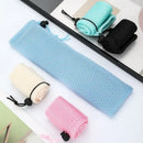Light blue mesh cotton linen cutlery case for dining room travel by Decorbites