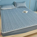 GobekUsa Ice Silky Latex Fitted Sheet Set - Soft Breathable Solid Color Mat