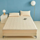GobekUsa Ice Silky Latex Fitted Sheet Set - Soft Breathable Solid Color Mat