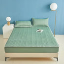 GobekUsa Ice Silky Latex Fitted Sheet Set - Soft Breathable Solid Color Mat