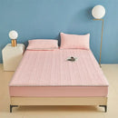 GobekUsa Ice Silky Latex Fitted Sheet Set - Soft Breathable Solid Color Mat