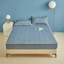 GobekUsa Ice Silky Latex Fitted Sheet Set - Soft Breathable Solid Color Mat