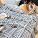 GobekUsa Cozy Faux Rabbit Plush Blanket, Nordic Style, Thick & Warm, Super Soft Nap Shawl