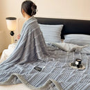 GobekUsa Cozy Faux Rabbit Plush Blanket, Nordic Style, Thick & Warm, Super Soft Nap Shawl