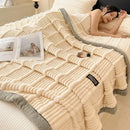 GobekUsa Cozy Faux Rabbit Plush Blanket, Nordic Style, Thick & Warm, Super Soft Nap Shawl