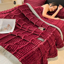 GobekUsa Cozy Faux Rabbit Plush Blanket, Nordic Style, Thick & Warm, Super Soft Nap Shawl
