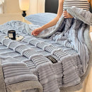 GobekUsa Cozy Faux Rabbit Plush Blanket, Nordic Style, Thick & Warm, Super Soft Nap Shawl