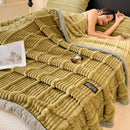 GobekUsa Cozy Faux Rabbit Plush Blanket, Nordic Style, Thick & Warm, Super Soft Nap Shawl