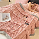 GobekUsa Cozy Faux Rabbit Plush Blanket, Nordic Style, Thick & Warm, Super Soft Nap Shawl