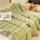 GobekUsa Cozy Faux Rabbit Plush Blanket, Nordic Style, Thick & Warm, Super Soft Nap Shawl