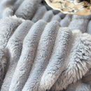 GobekUsa Cozy Faux Rabbit Plush Blanket, Nordic Style, Thick & Warm, Super Soft Nap Shawl