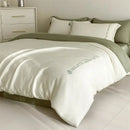 GobekUsa Cotton Embroidery Bedding Set, 4Pcs Duvet Cover Kit for Double Bed